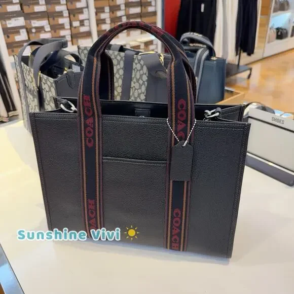 NWT Coach Smith Tote CU997 Leather Silver/Black Multi